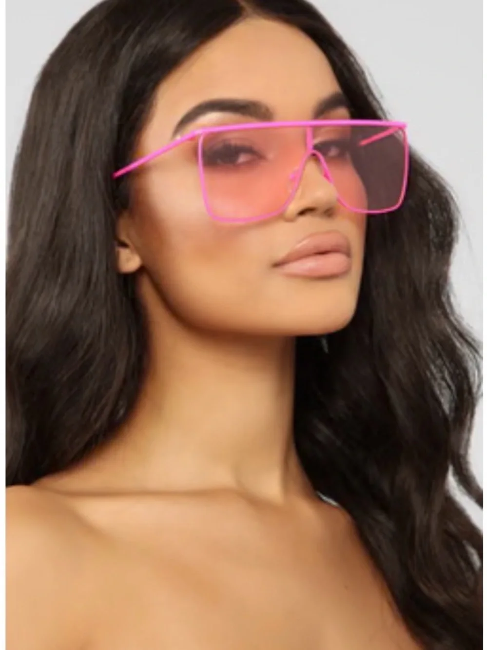 Pink Oversized Shield Sunglasses - Women Accessories